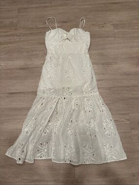 Karina Grimaldi Revolve White Eyelet Lace Maxi Dress XS